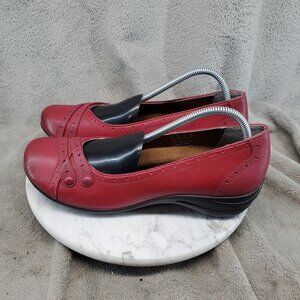 Hush Puppies Shoes Womens Size 11 Red Leather Burlesque Brogue Flats